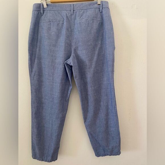 Talbots Relaxed Chino Chambray Pants Size 14P Travel Resort Vacation - Picture 7 of 8